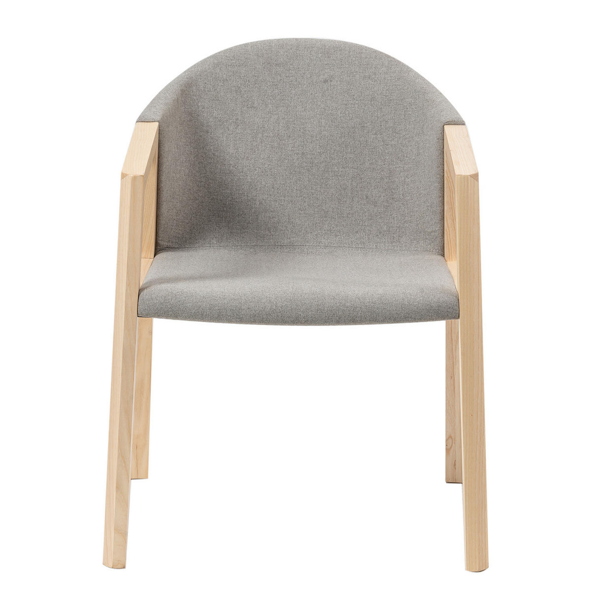 ARMLEHNENSTUHL - Webstoff / Esche massiv, Hellgrau - Hellgrau, Textil (61/80/56cm) - home24