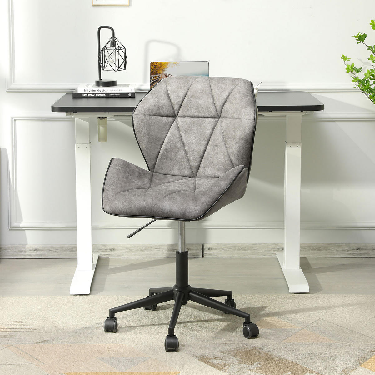 SCHREIBTISCHSTUHL Diamant Steppung Hellgrau - Grau, Textil (57/76/54cm) - SVITA