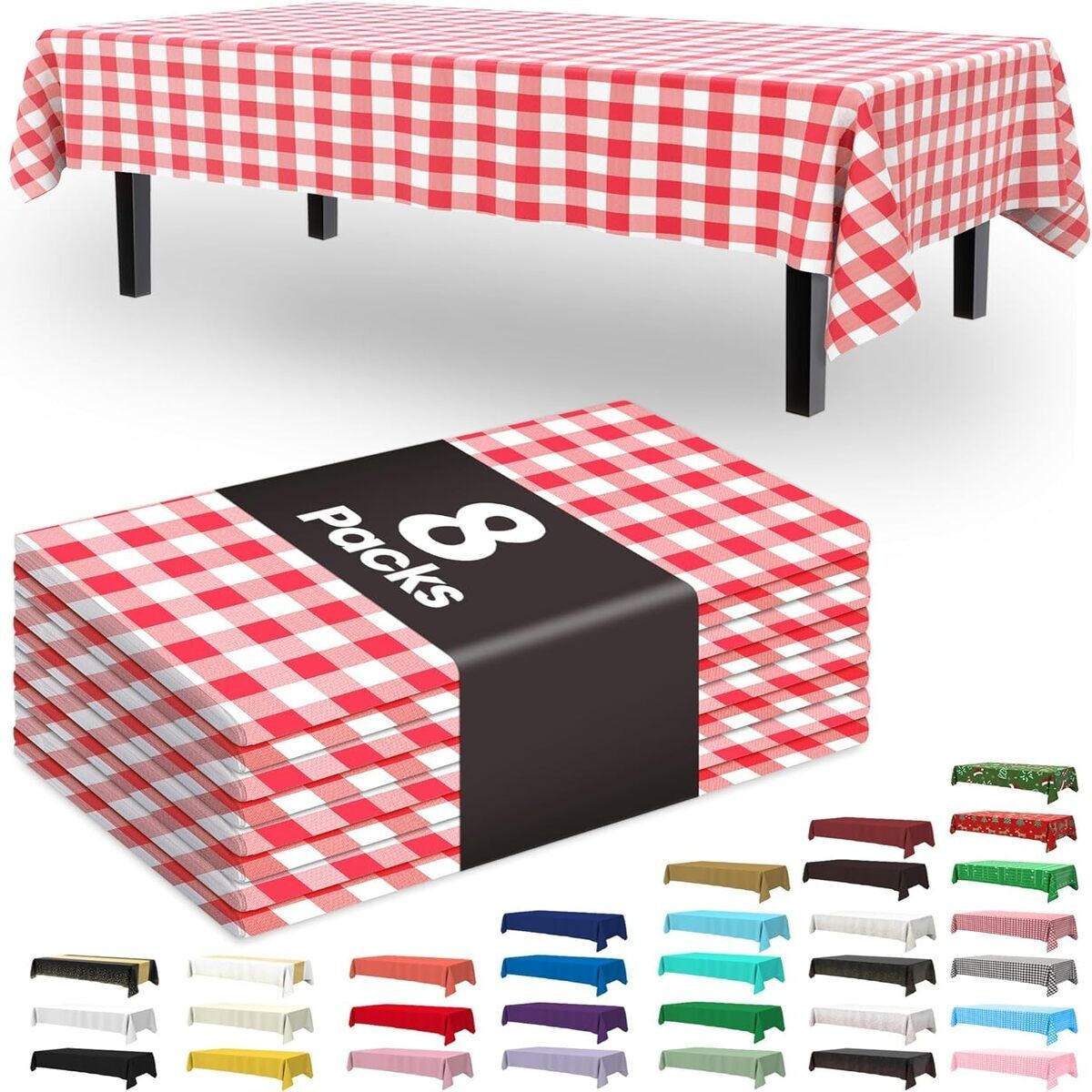 TISCHDECKE 174/137 cm 8 Stück - Rot, Kunststoff (137/274cm) - Authentics