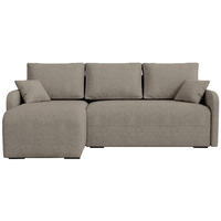 ECKSOFA Malen mit Schlaffunktion Braun Bouclé - Greige, Textil (215/141cm) - Bromarkt