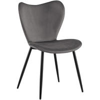 ESSZIMMERSTUHL Samt Dunkelgrau - Dunkelgrau/Schwarz, Textil/Metall (50/80/58cm) - CLP