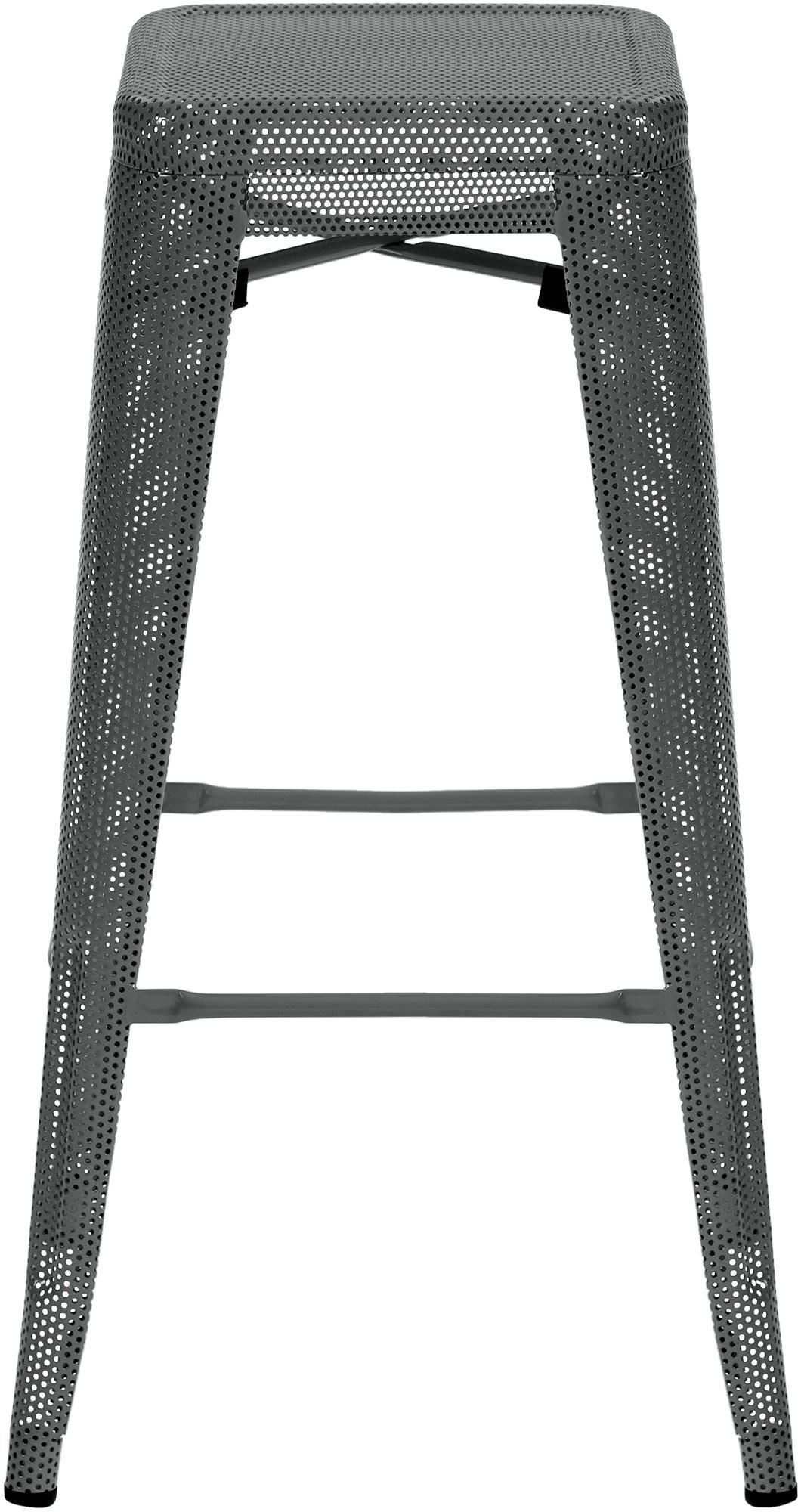 BARHOCKER 4er Set Metall grau - Grau, Metall (43/77/43cm) - CLP