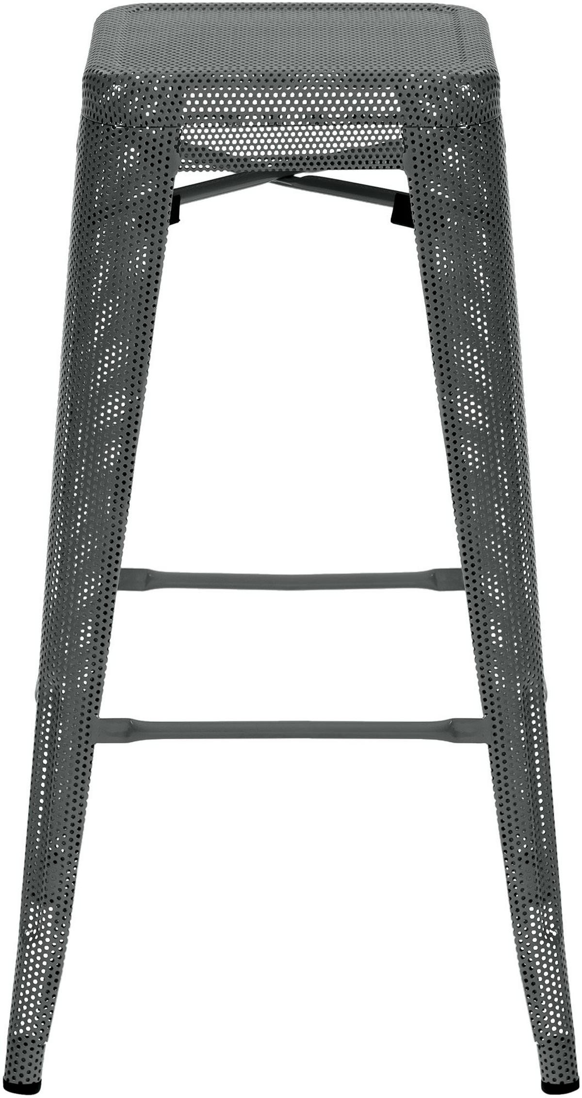 BARHOCKER 4er Set Metall grau - Grau, Metall (43/77/43cm) - CLP