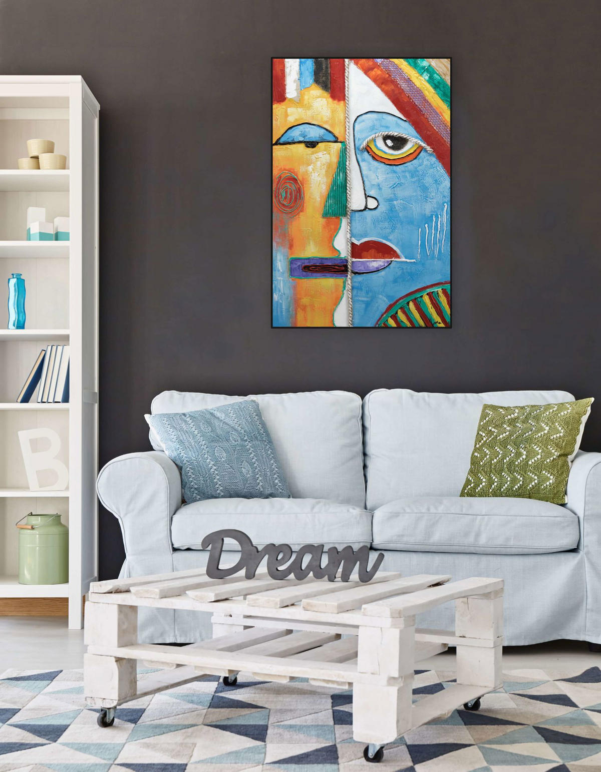 ACRYLBILD HANDGEMALT 60/90 cm - Multicolor, Holz/Textil (60/90cm) - KUNSTLOFT