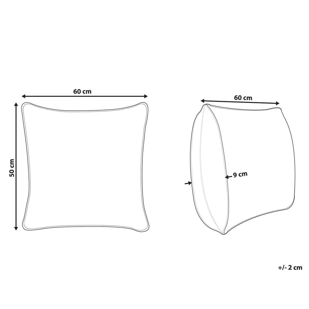 Kissen 2er-Set Weiß 60/50 cm Triglav - Weiß, Textil (60/50cm) - Beliani
