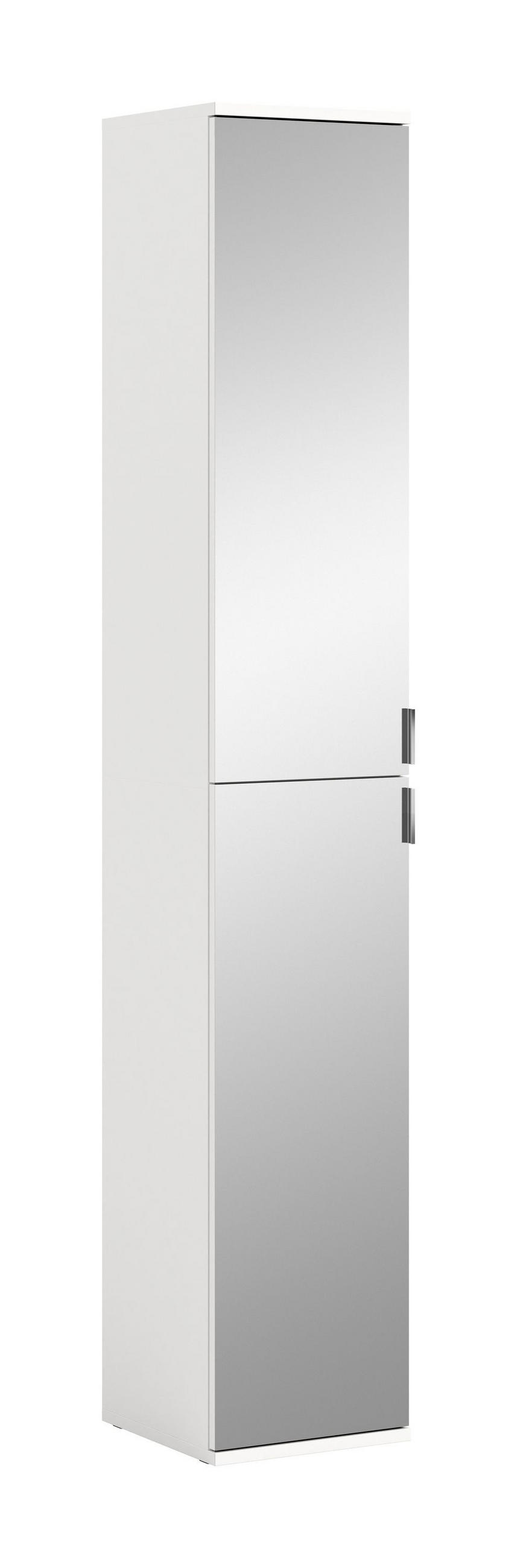 SPIEGELSCHRANK Projekt X Garderobe in weiß Nachbildung und Spiegelglas B/H/T: 30x193x34 cm - Weiß, Holzwerkstoff (30/193/34cm)