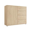 KOMMODE Gesita K1D4SZ - Eichefarben/Silberfarben, Holzwerkstoff/Kunststoff (100/93/41cm) - MIRJAN24