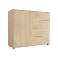 KOMMODE Gesita K1D4SZ - Eichefarben/Silberfarben, Holzwerkstoff/Kunststoff (100/93/41cm) - MIRJAN24