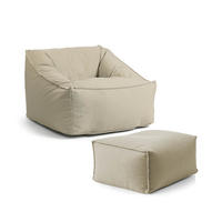 SITZSACK Der Sunnyboy mit Hocker - Beige, Textil (80/60/83cm) - Mokebo