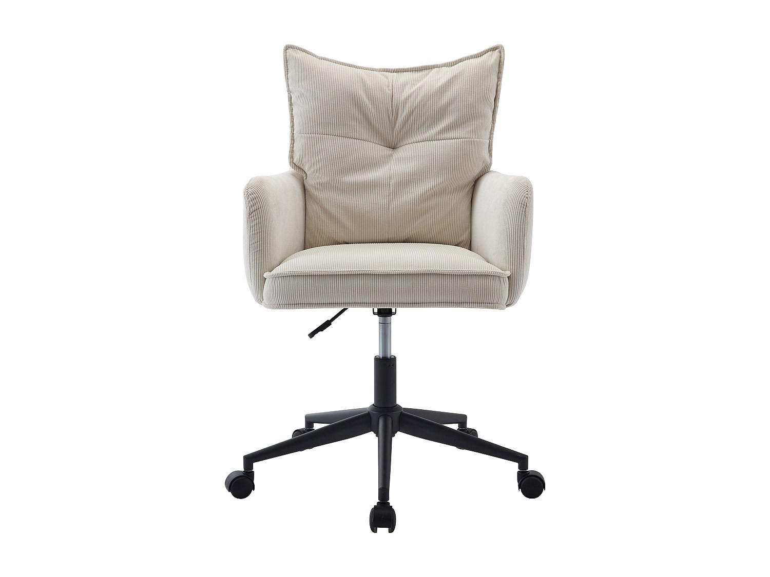 BÜROSTUHL ohne Armlehnen - 59.5 cm x 64 cm - samt - cremefarben Bataru - Creme, Textil/Metall (59.5/88/64cm) - Vente-Unique