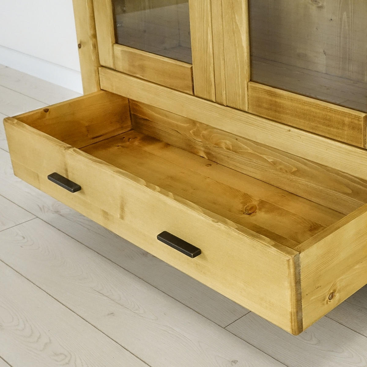 VITRINE aus Massivholz Sara - Honig, Holz (110/195/40cm) - Seart