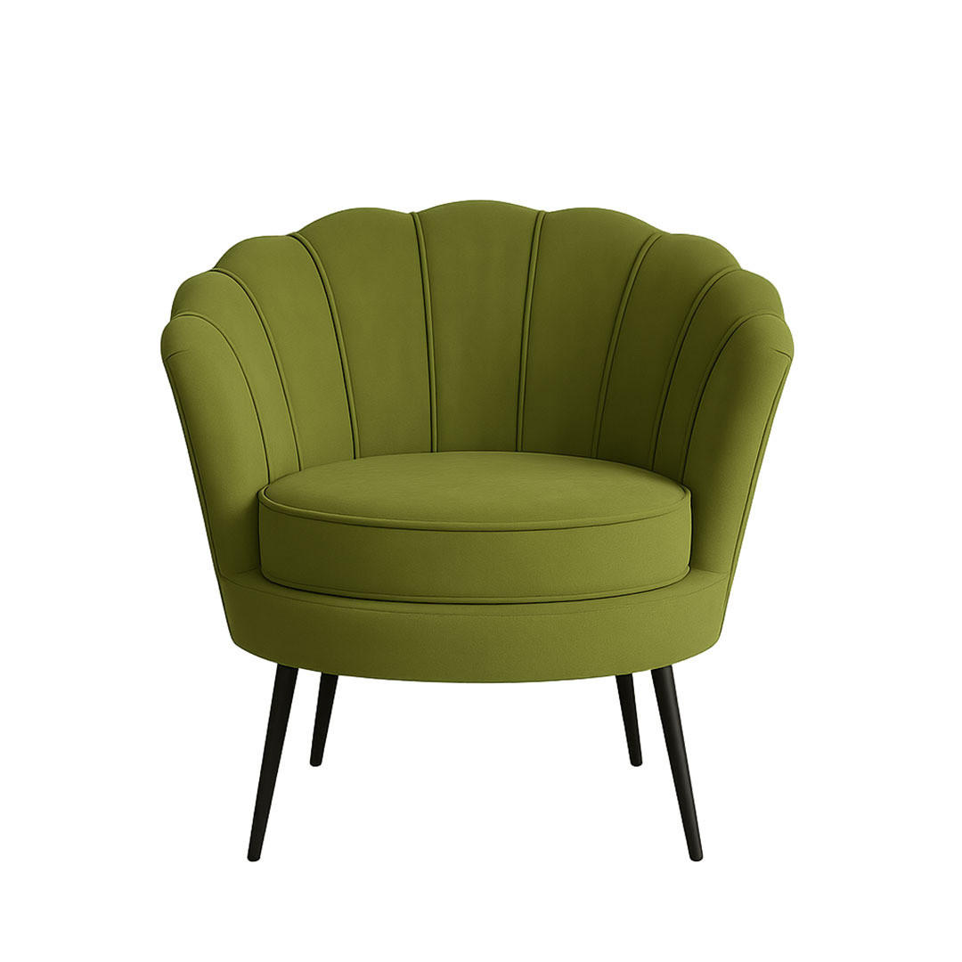 SESSEL Nice Velours Grün - Grün, Textil/Metall (83/75/76cm) - ebuy24
