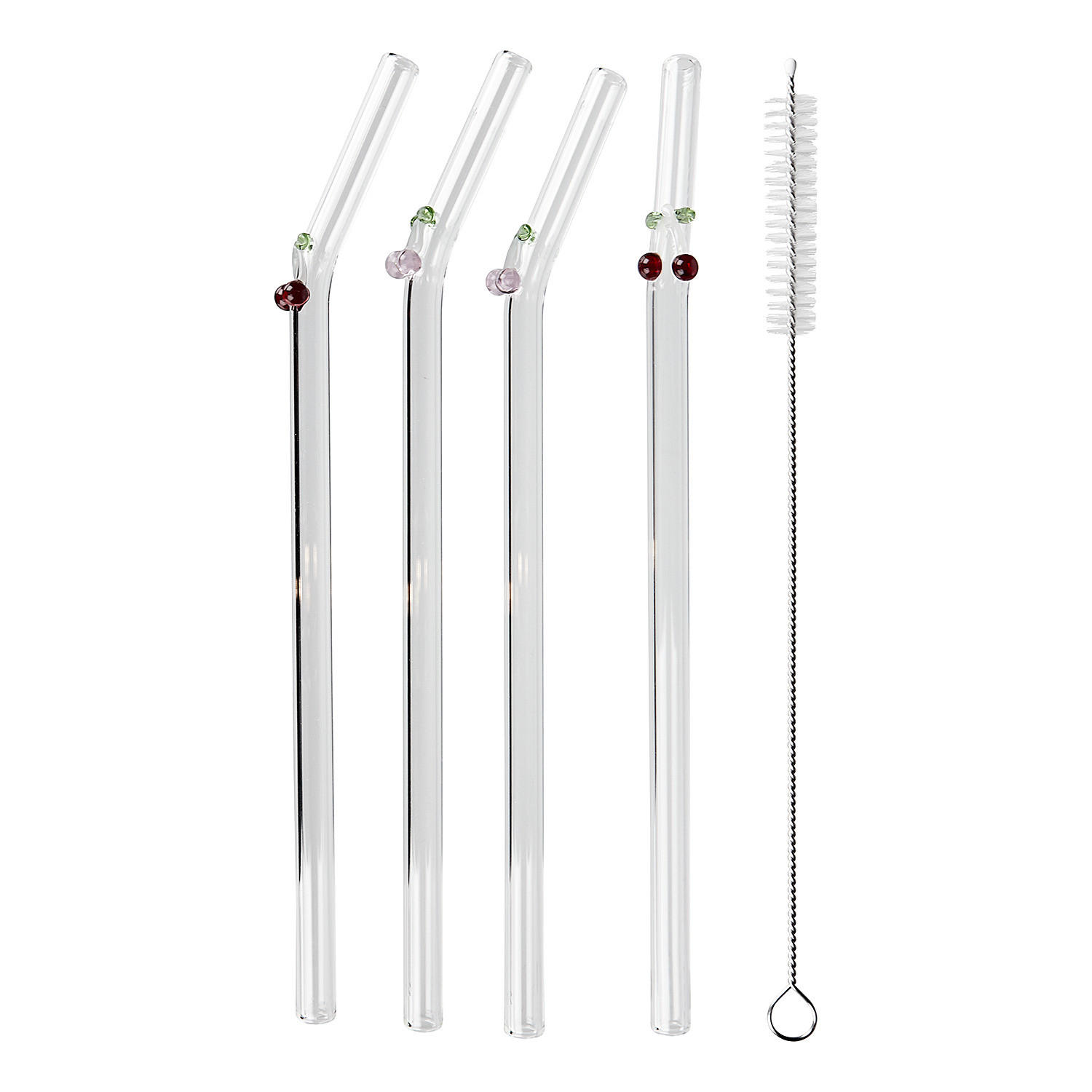 TRINKHALM-SET (4-tlg.) Long Drink - Transparent, Glas (0.8/20cm) - Butlers