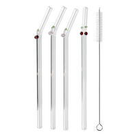 TRINKHALM-SET (4-tlg.) Long Drink - Transparent, Glas (0.8/20cm) - Butlers