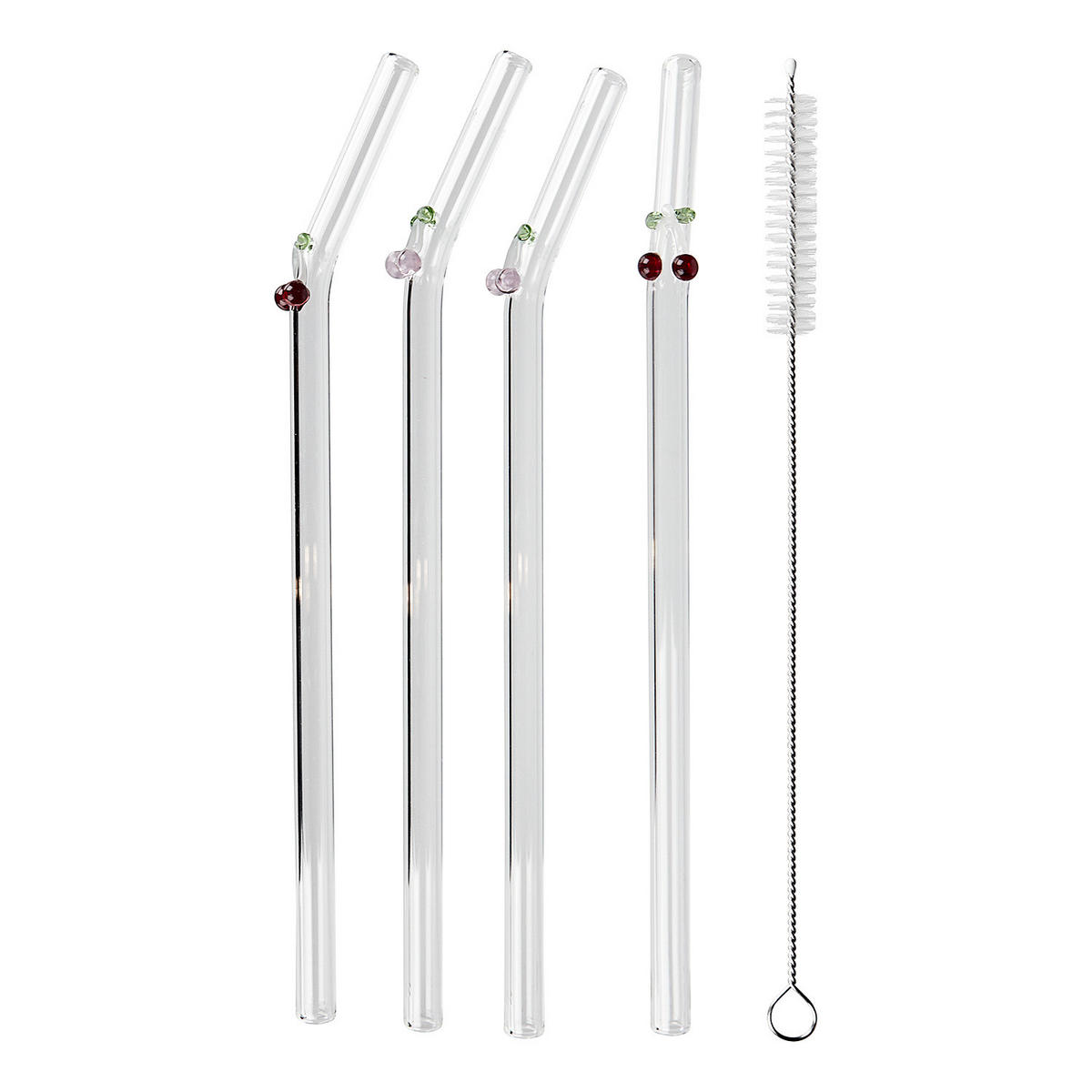 TRINKHALM-SET (4-tlg.) Long Drink - Transparent, Glas (0.8/20cm) - Butlers