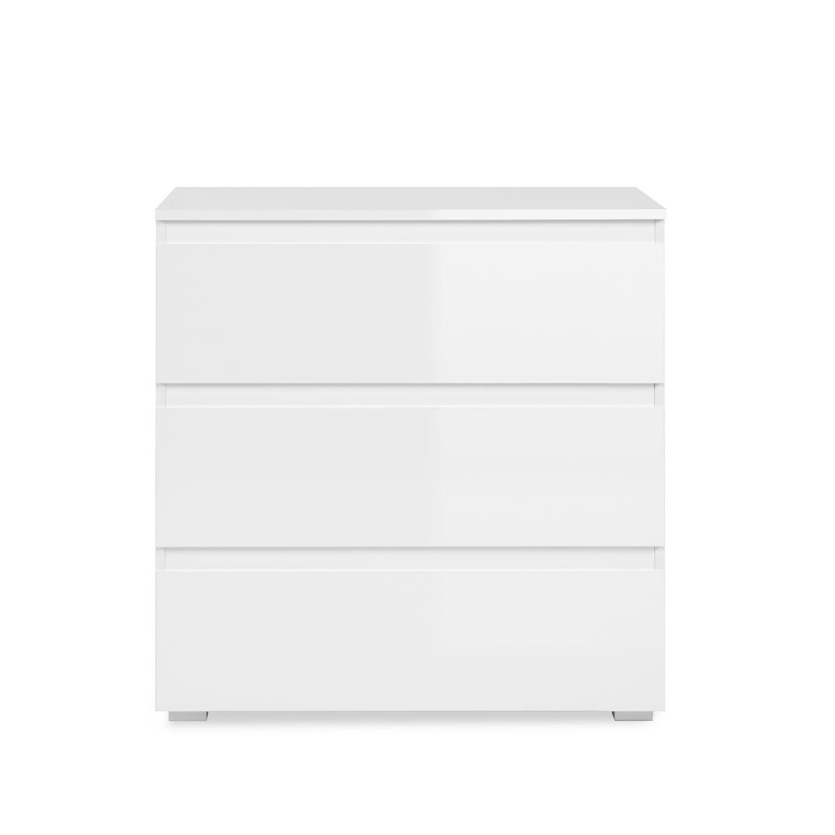 KOMMODE mit 3 Schubladen L80 cm - Pretoria - Weiß, Holzwerkstoff (45.1/80.4/80cm) - Calicosy