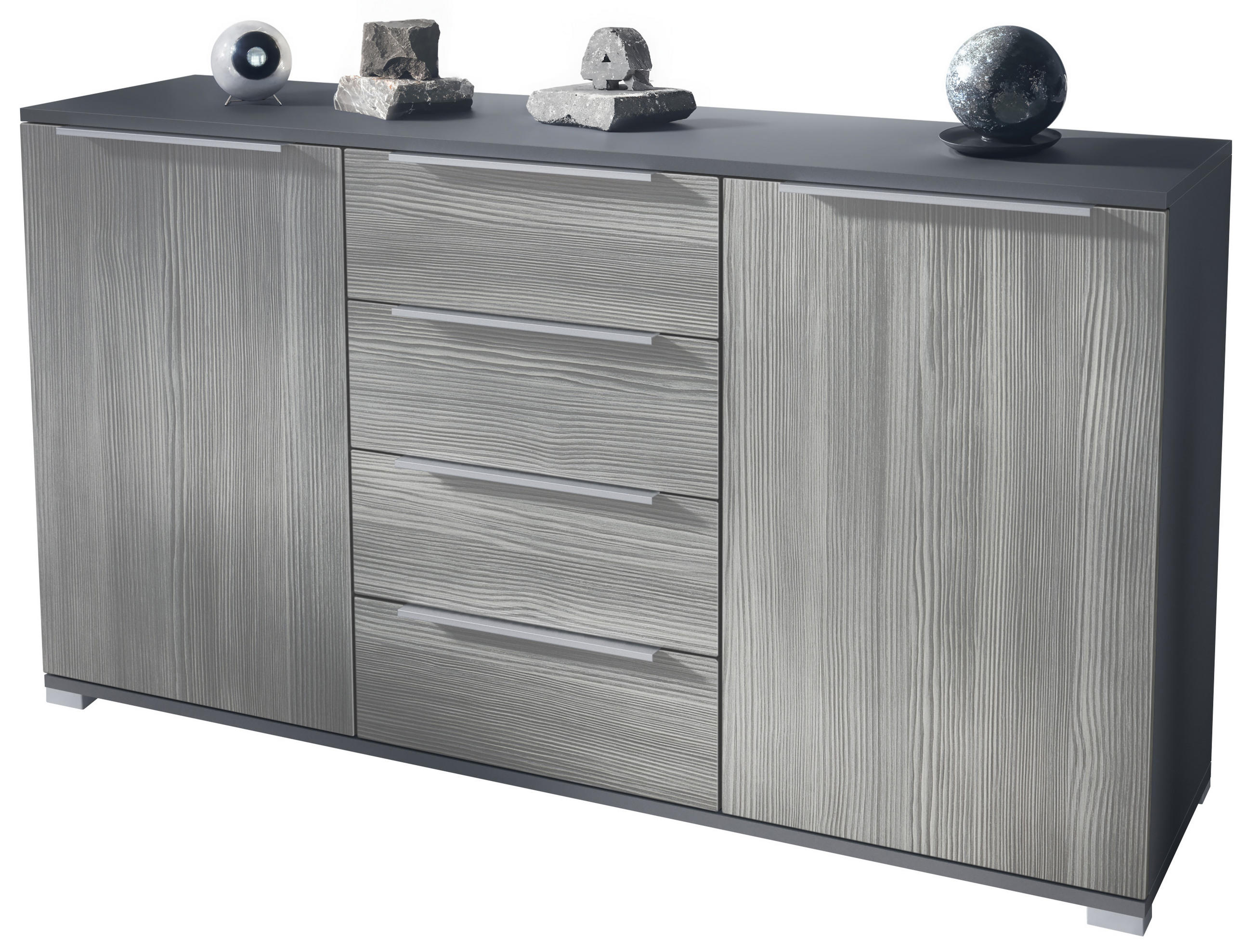 Vladon Sideboard Anthrazit 138.5x75.5x35 cm