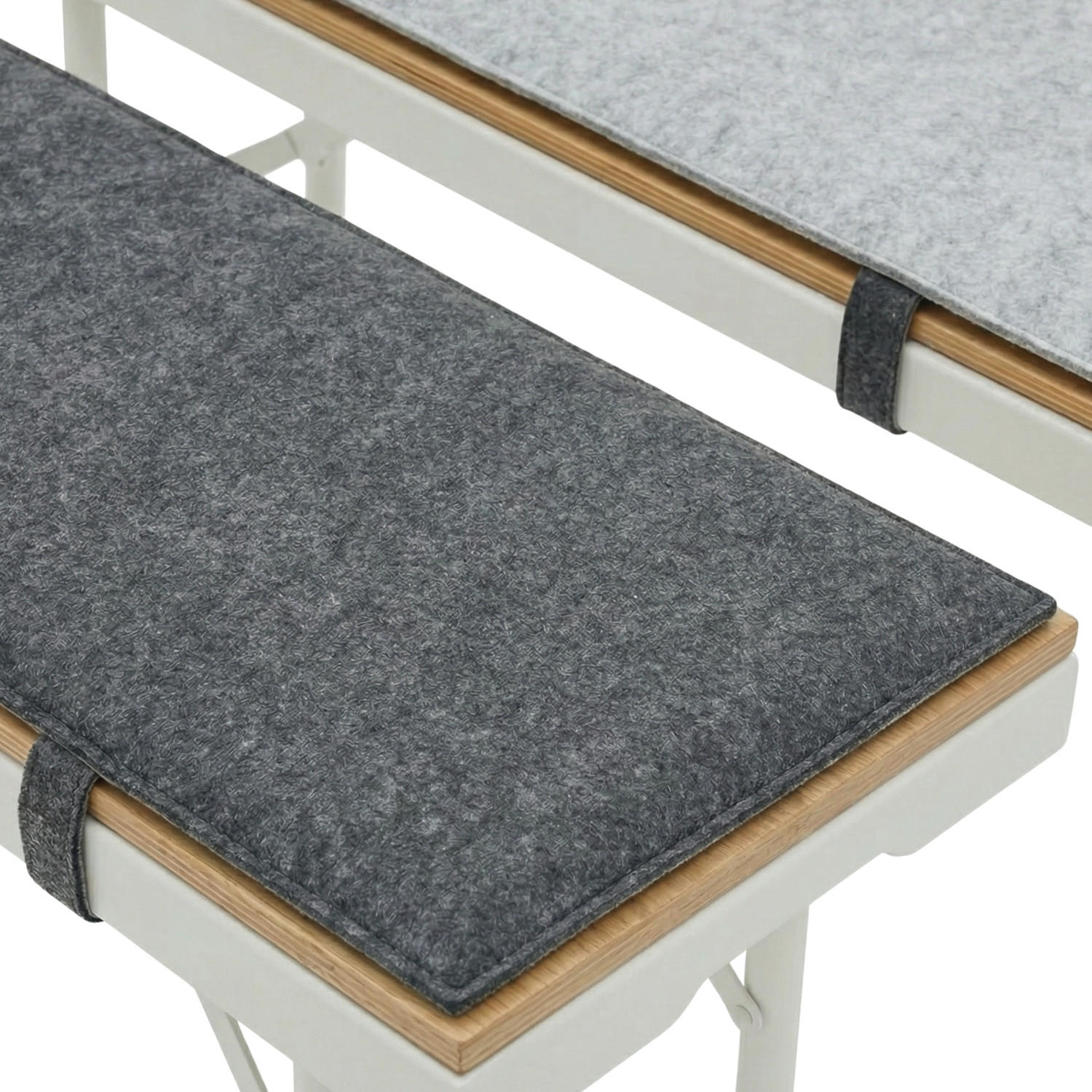 BIERBANKAUFLAGE Filz, 2er Set, Grau, 170/23/1 cm - Grau, Kunststoff (23/1/170cm) - Dunedesign