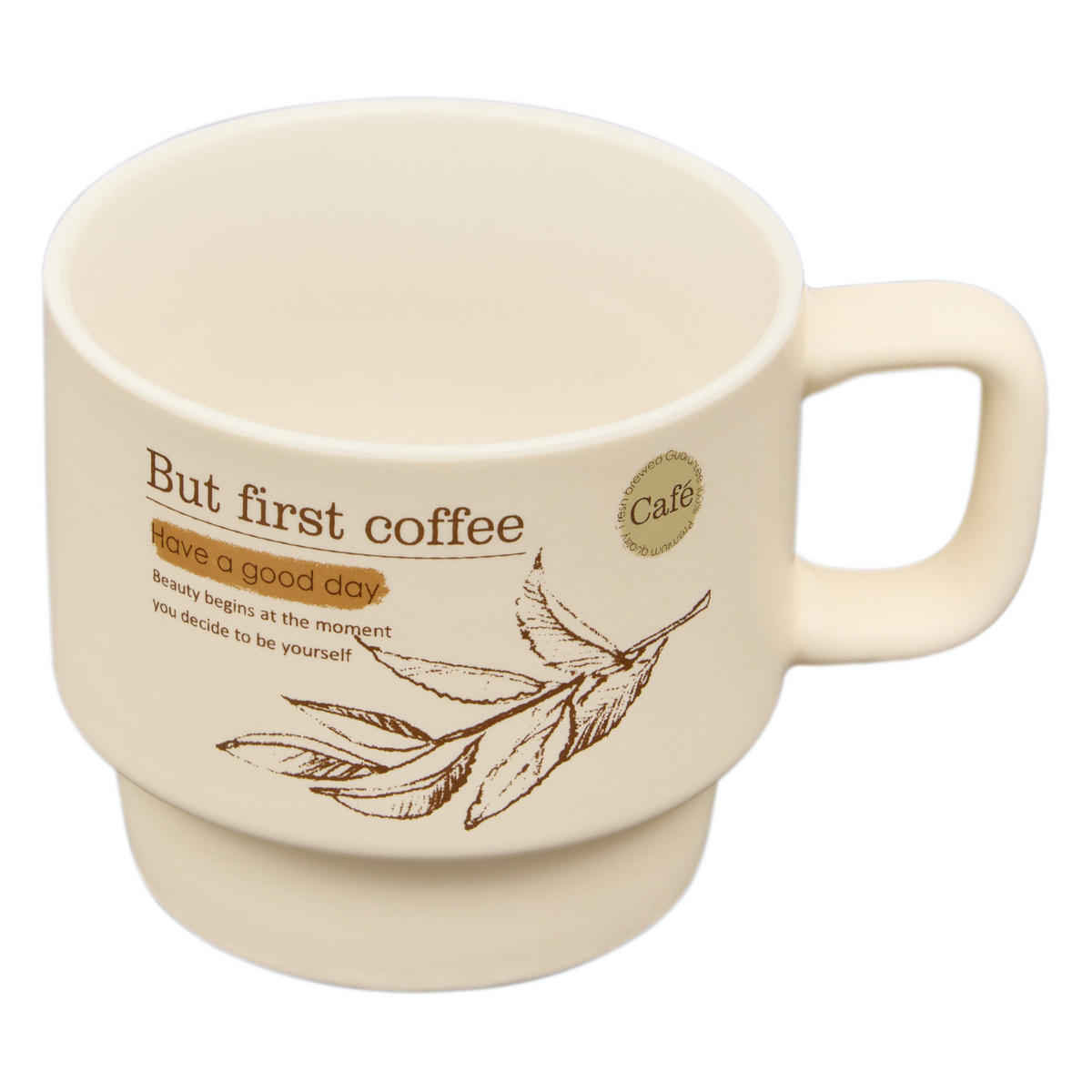 KAFFEEBECHER 4er-Set Wellness Beige 220 ml 12,2/12,2/24 cm - Beige, Keramik (0.22L) - Secret de Gourmet