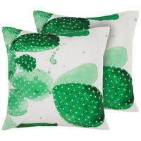 GARTENKISSEN 2er-Set grün 45/45 cm Ostina - Grün, Textil (45/45cm) - Beliani