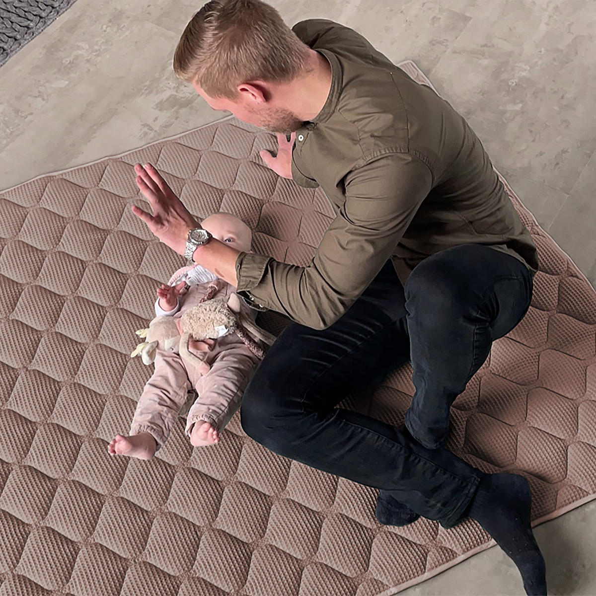 KRABBELDECKE 130x150cm Cappuccino - Cappuccino, Textil (130/150cm) - Sanosoft