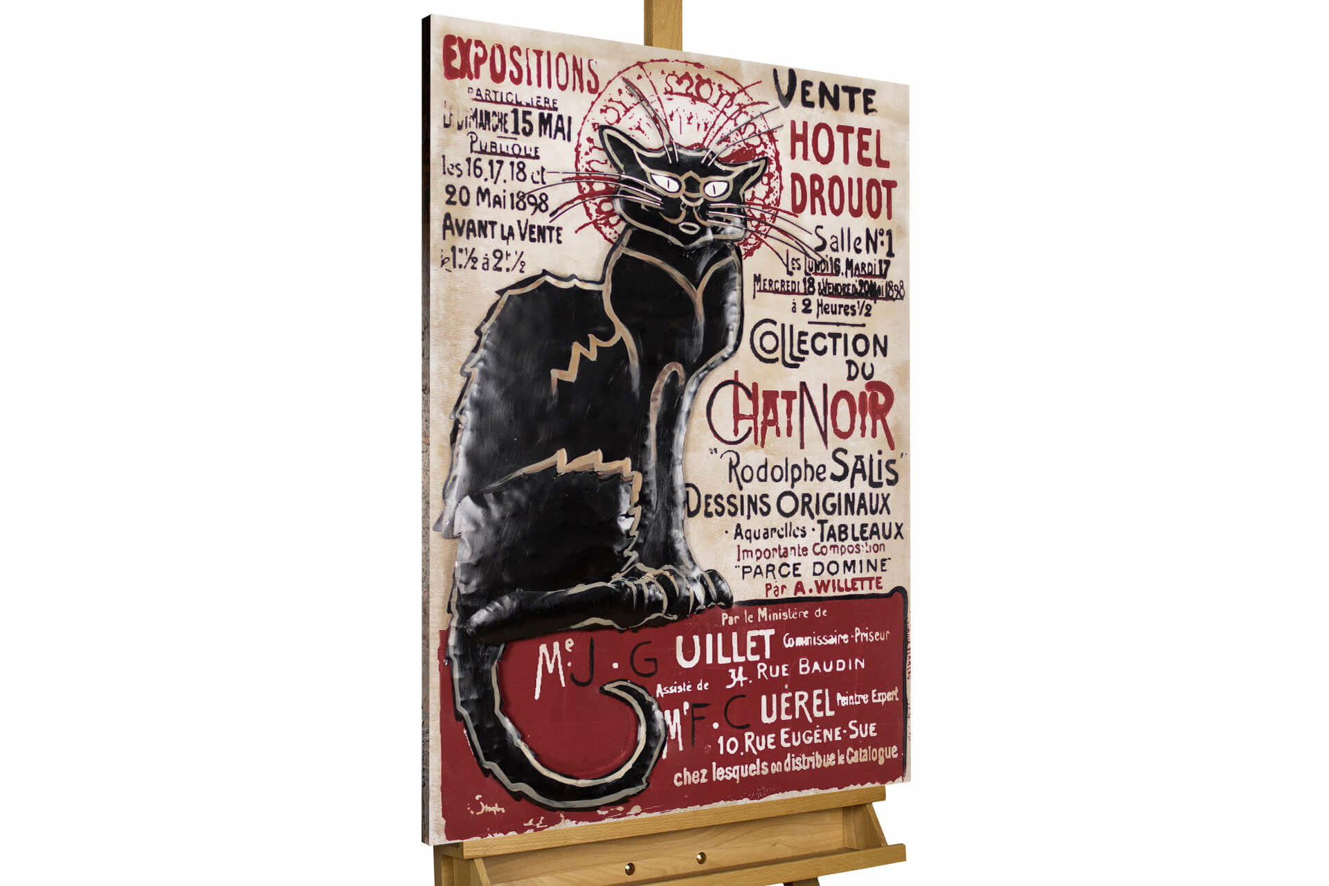 KUNSTLOFT KOVOVÝ OBRAZ ČERNÁ KOČKA, 60/90 CM