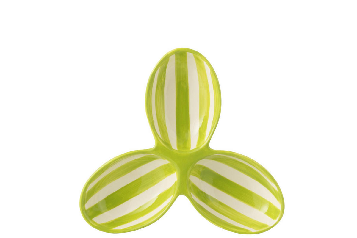 APERO-TELLER GRANADA STRIPES - Töpferei - Grün - Multicolor, Keramik (24cm) - J-Line