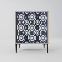 SIDEBOARD GRAPHITE EYES, Eichefarben, 57,5x42x72,5 cm, Schwarze Metallfüße - Eichefarben/Multicolor, Holzwerkstoff/Metall (57.5/72.5/42cm) - SpaceRebels
