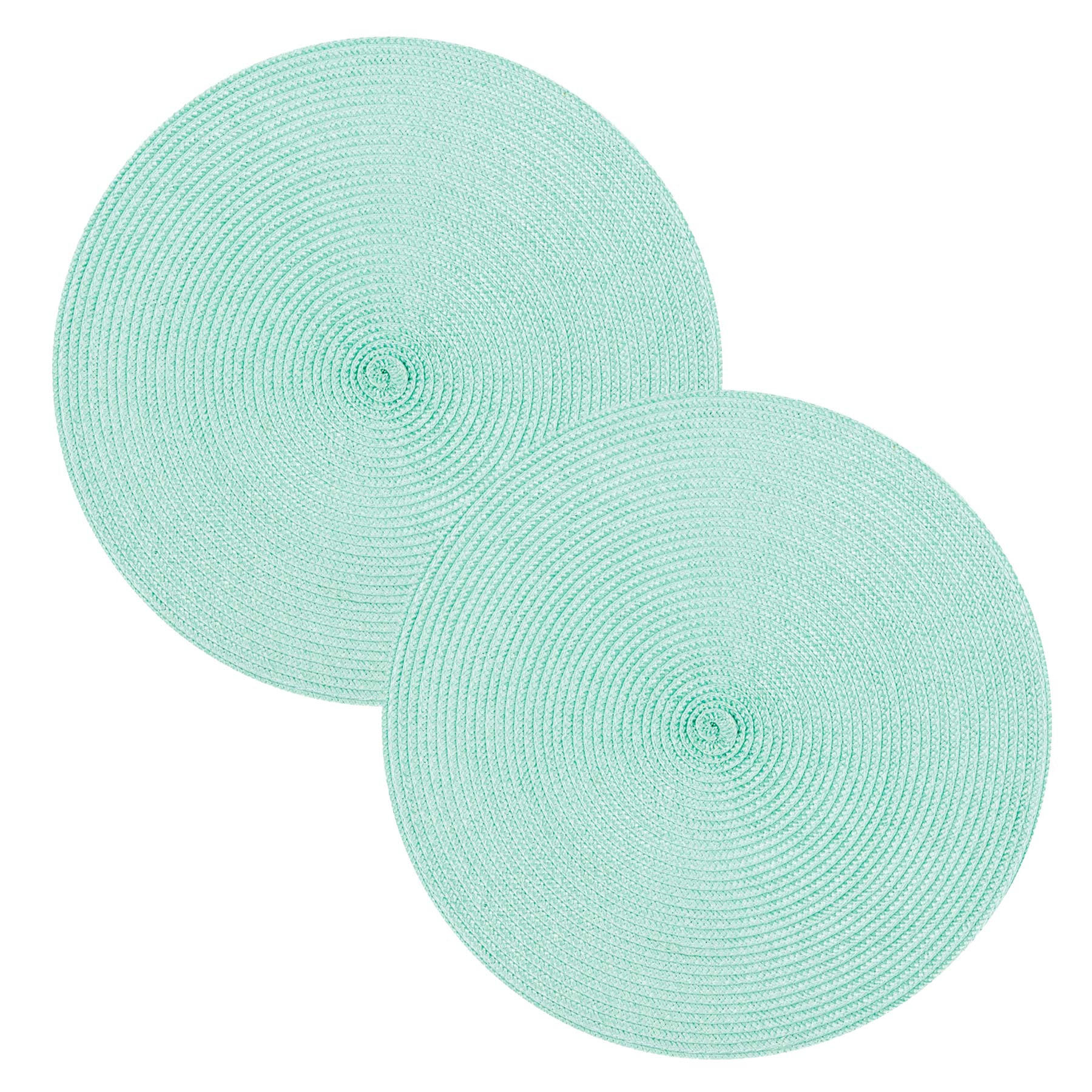 PLATZSET 2er Set Polypro Mintgrün 35 cm rund - Mintgrün, Kunststoff (35cm) - TiborTex