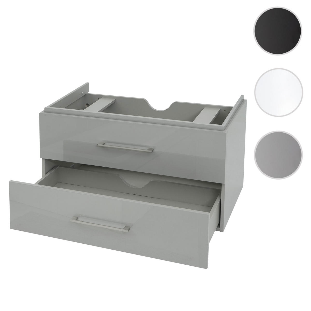 WASCHBECKENUNTERSCHRANK PREMIUM Grau - Grau, Holz (89/54/46cm) - MCW