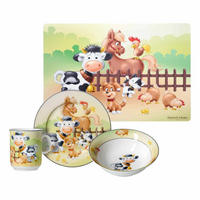 KINDERGESCHIRR MIT PLATZSET Hoftiere bunt - Multicolor, Keramik (1/1/1cm) - Ritzenhoff Breker