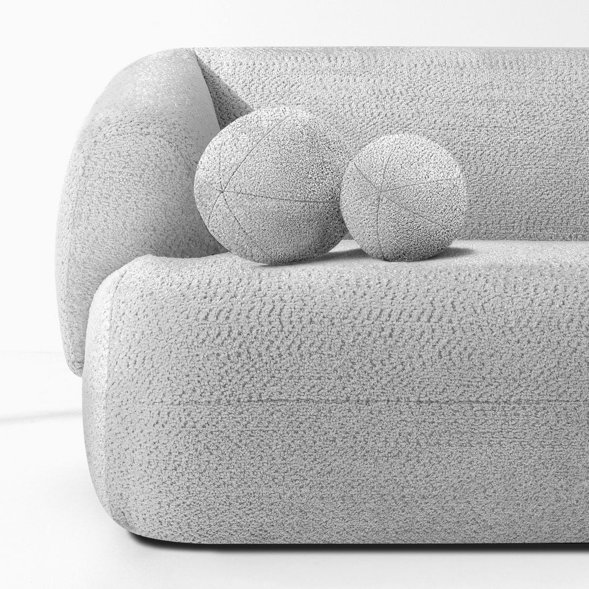 EINZELSOFA VIRA, Grau, Chenille - Schwarz/Grau, Holz/Holzwerkstoff (210/84/100cm) - KONSIMO®