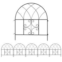 GARTENZAUN Stahl 300 cm x 70 cm Schwarz - Schwarz, Metall (1/70cm) - Outsunny