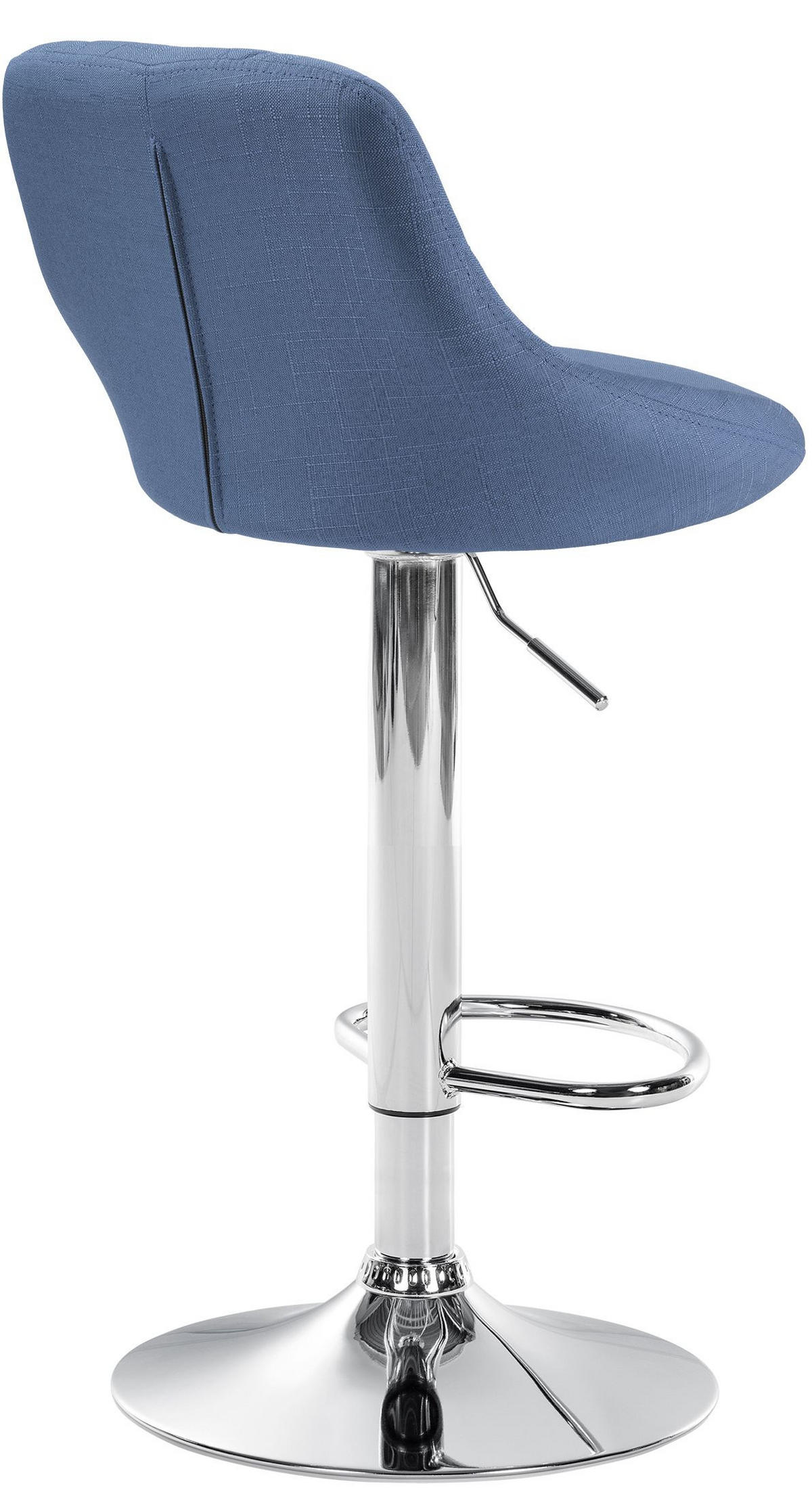 BARHOCKER Stoff blau - Chromfarben/Blau, Textil/Metall (46/83/49cm) - CLP