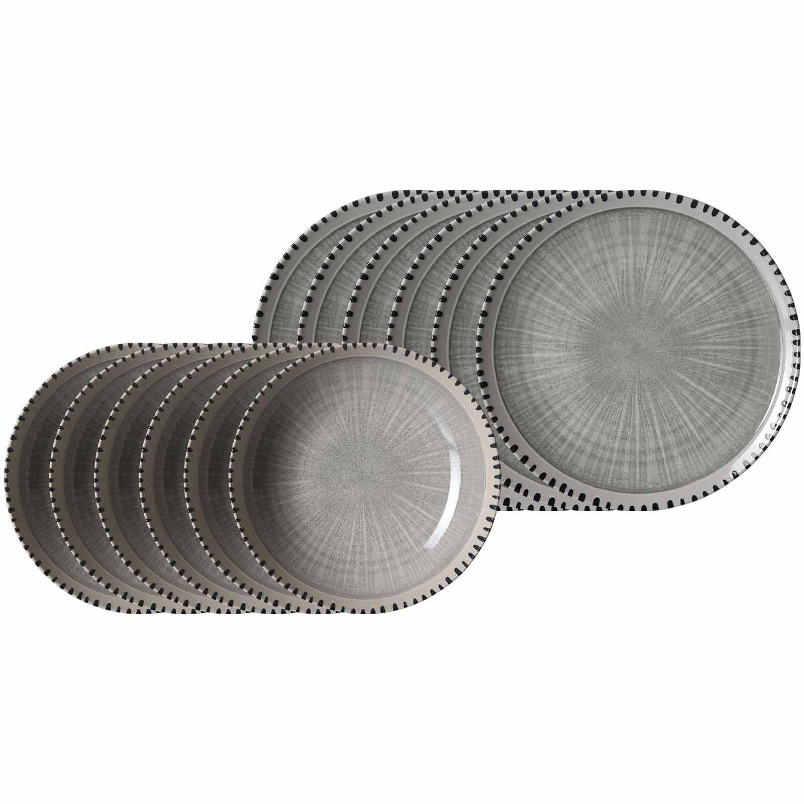 TAFELSERVICE Natura Grau 12er Set - Grau, Keramik (2/2/2cm) - Ritzenhoff Breker
