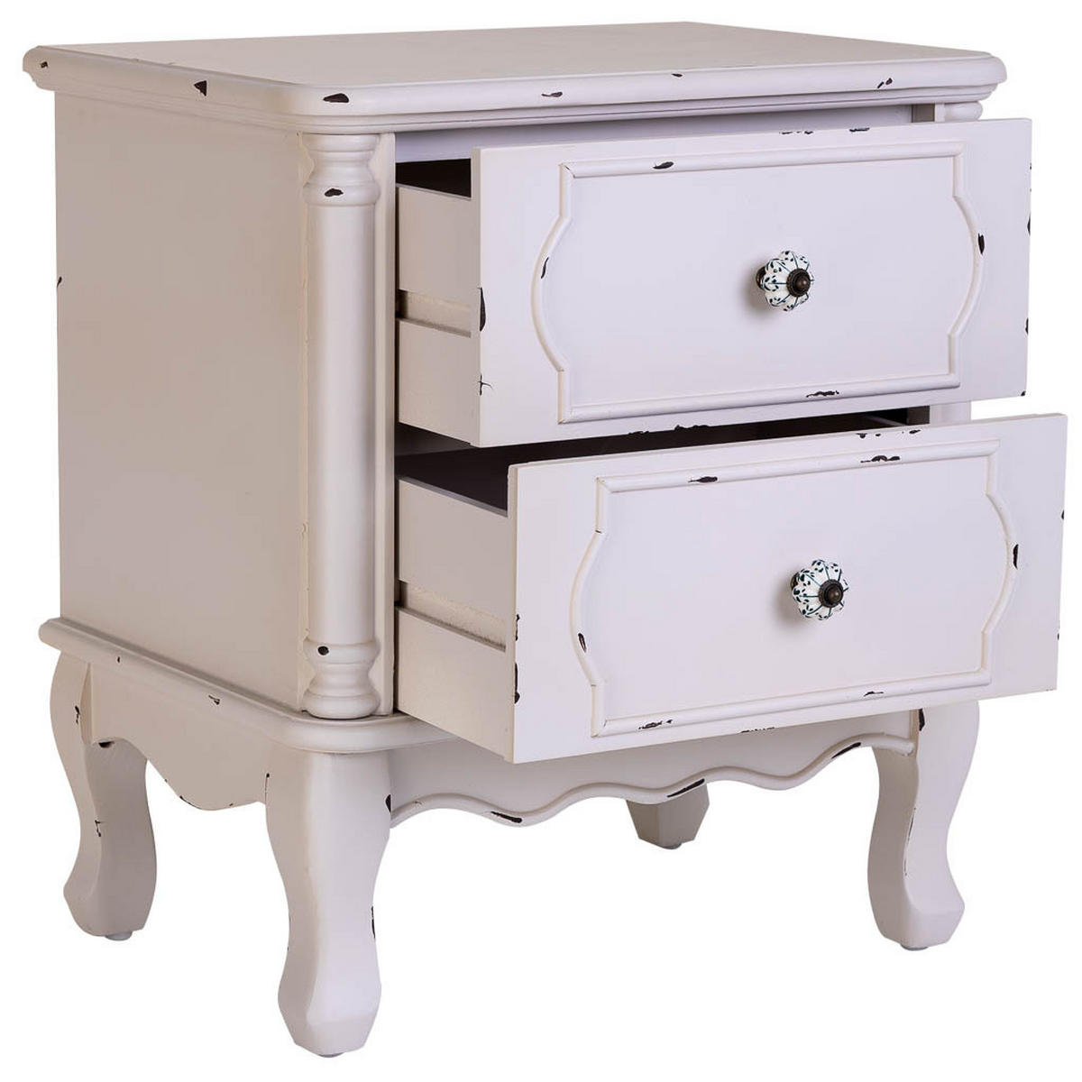 NACHTTISCH aus Holz, weiß, 50x36x55cm - Weiß, Holz (50/55/36cm) - Wanderlust