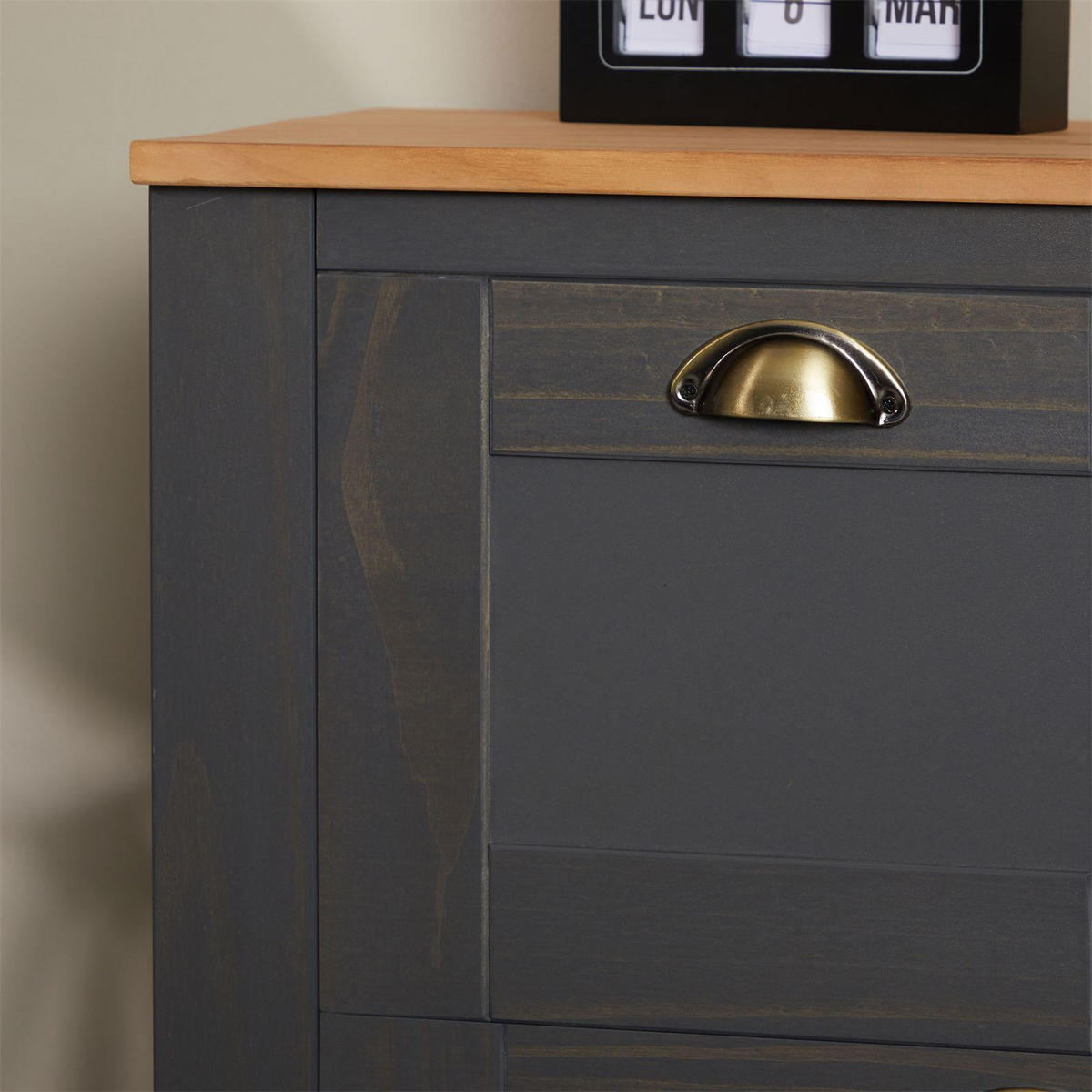 SIDEBOARD BOLTON - Anthrazit/Braun, Holz (110/87/40cm) - IDIMEX