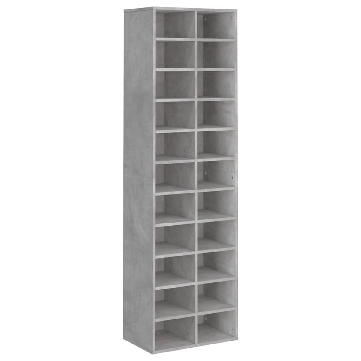 SCHUHSCHRANK BETONGRAU 54X34X183 CM HOLZWERKSTOFF - Hellgrau, Holz (34/183/54cm) - vidaXL