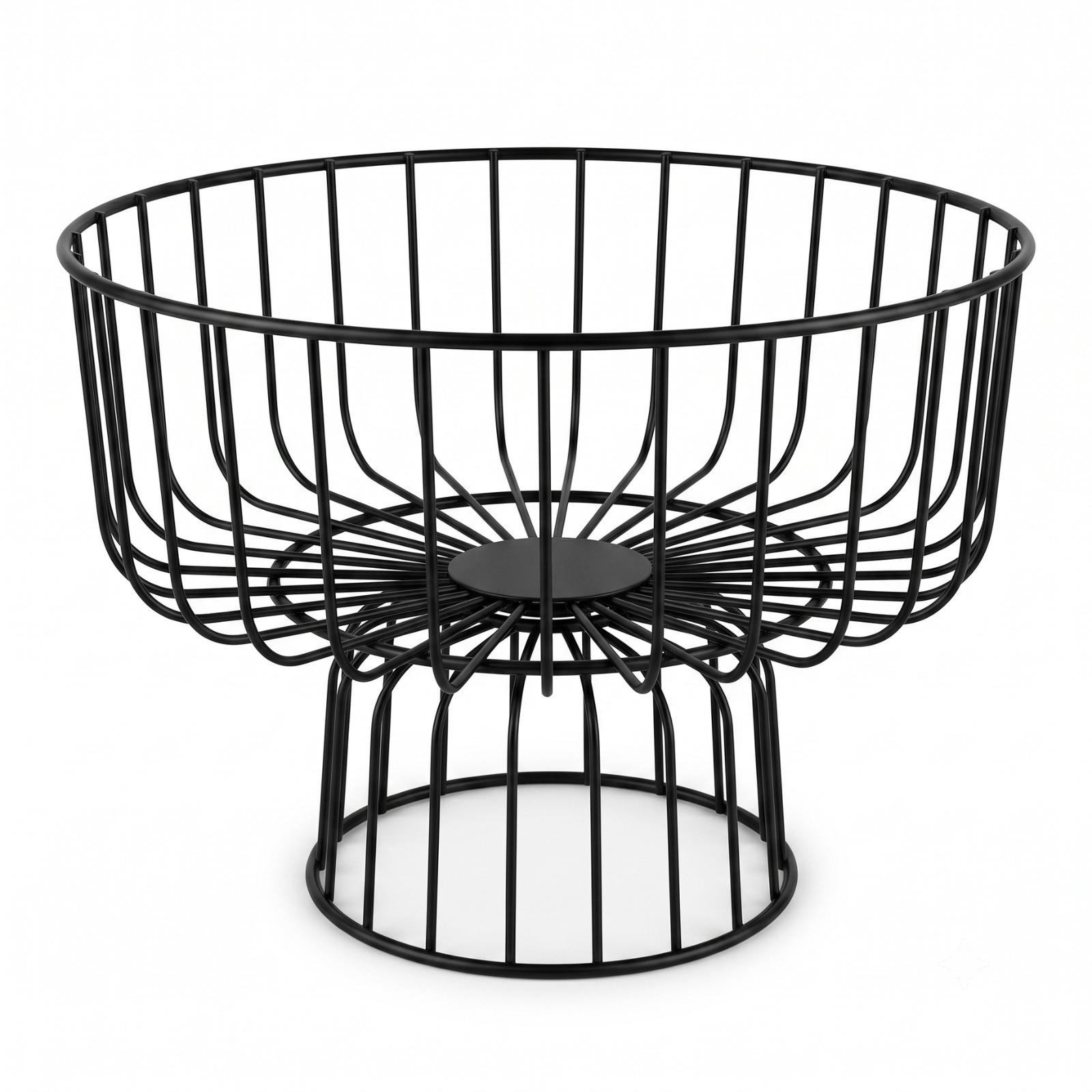 OBSTKORB Metall auf Fuß Schwarz 28/28/20 cm - Schwarz, Metall (28/20cm) - AROMELIO