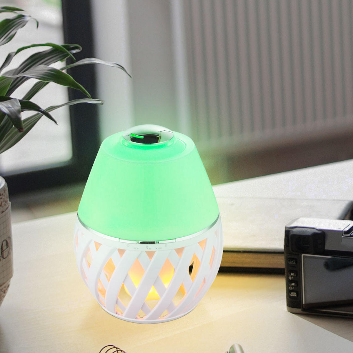 LED TISCHLEUCHTE Stream Weiß - Weiß, Kunststoff (14.8/14.8/20cm) - Globo Lighting