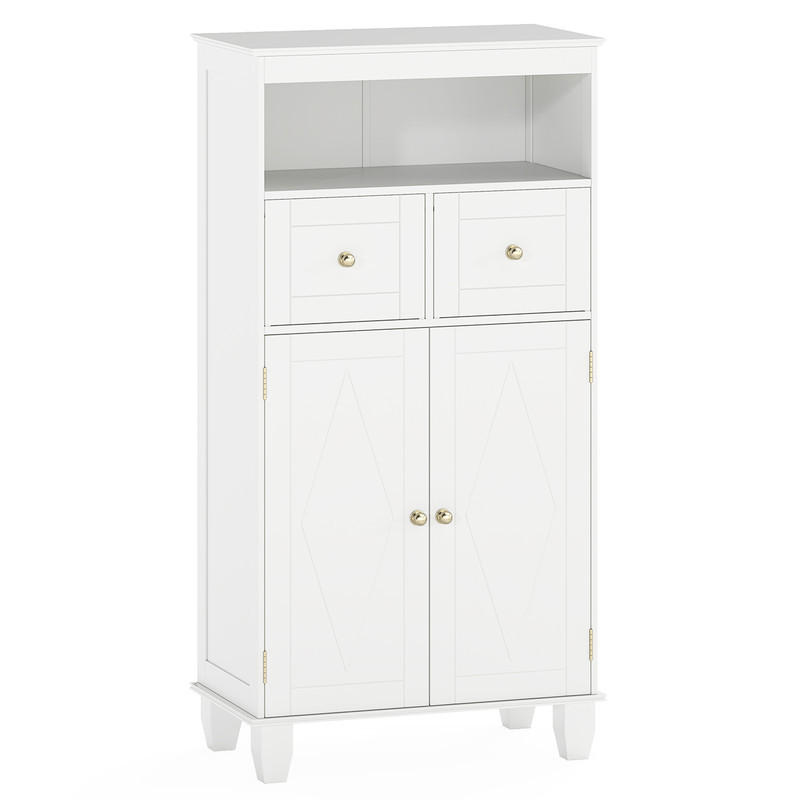 Costway Badezimmerschrank Weiß 56x108x30 cm