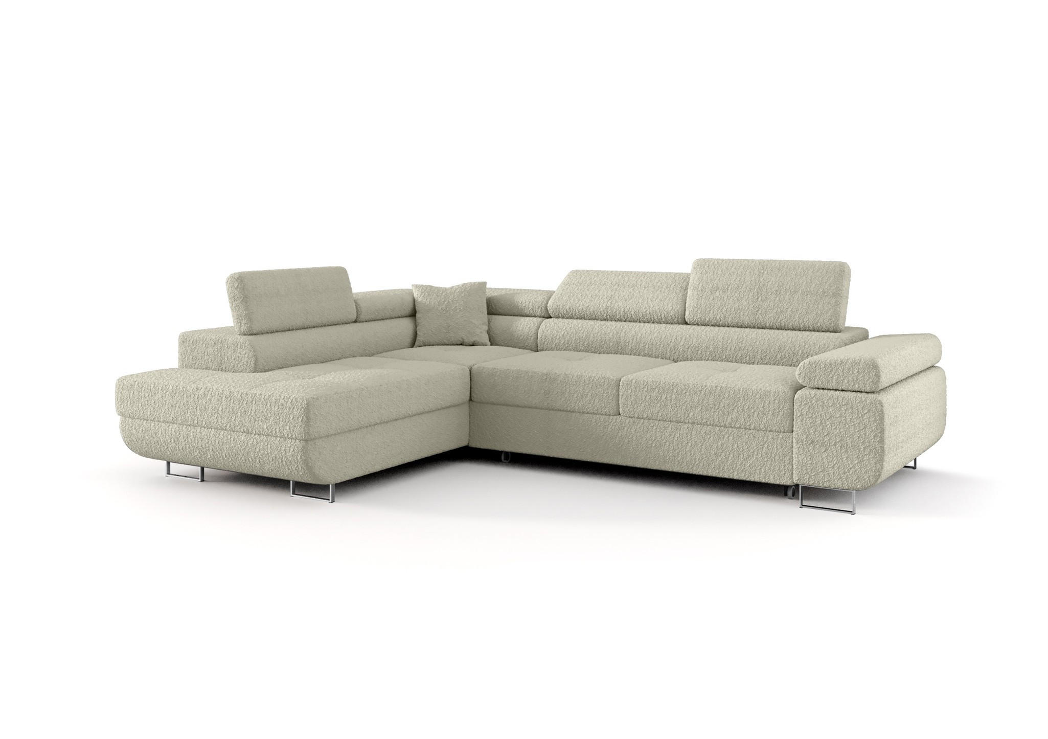 ECKSOFA Monaro Mit Schlaffunktion - Beige, Holzwerkstoff/Textil (275/202cm) - Fun Möbel