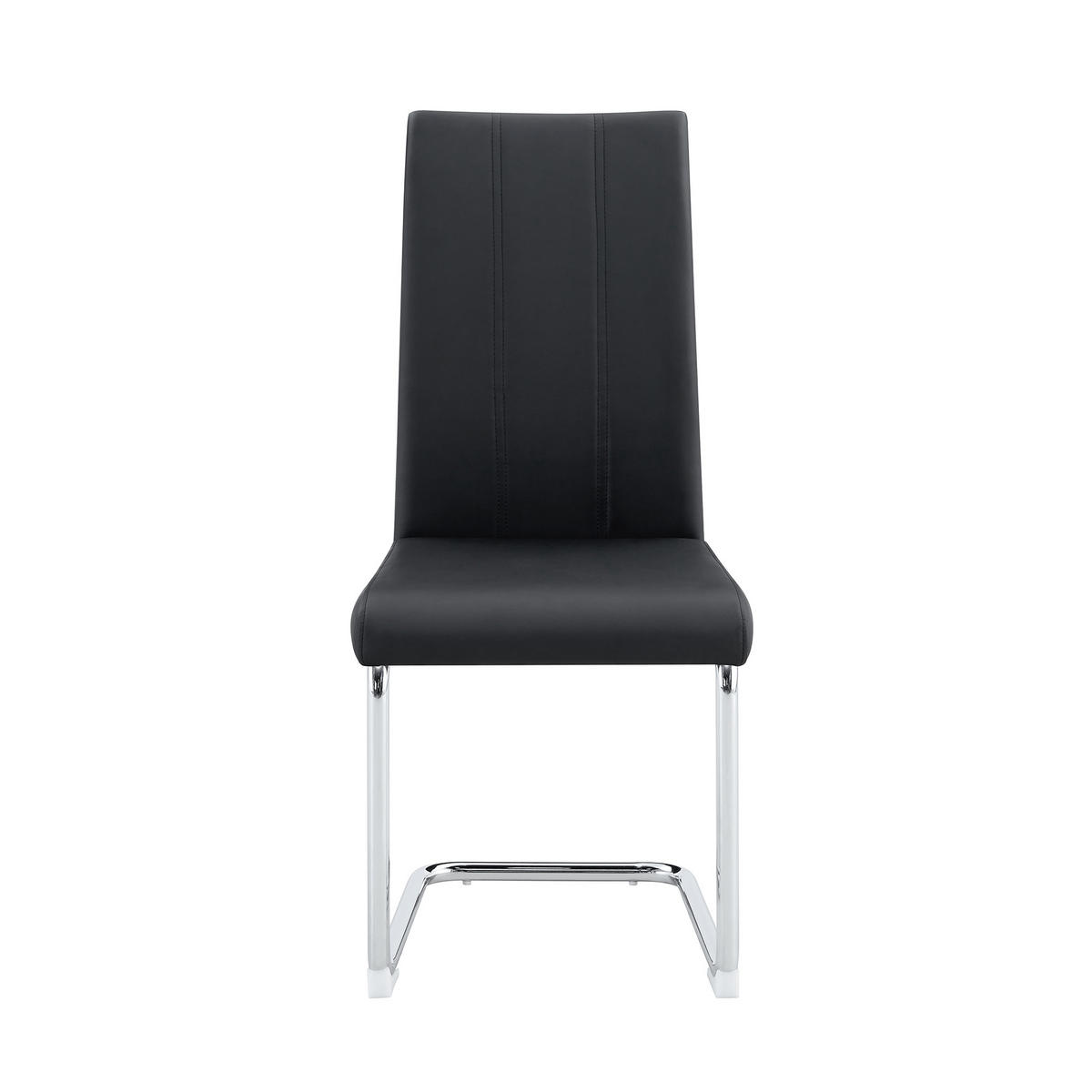 SCHWINGSTUHL DE-36801 2er-Set mit PU-Bezug und hoher Rückenlehne Schwarz - Silberfarben/Schwarz, Metall (43/99/54.5cm) - ComfortXL
