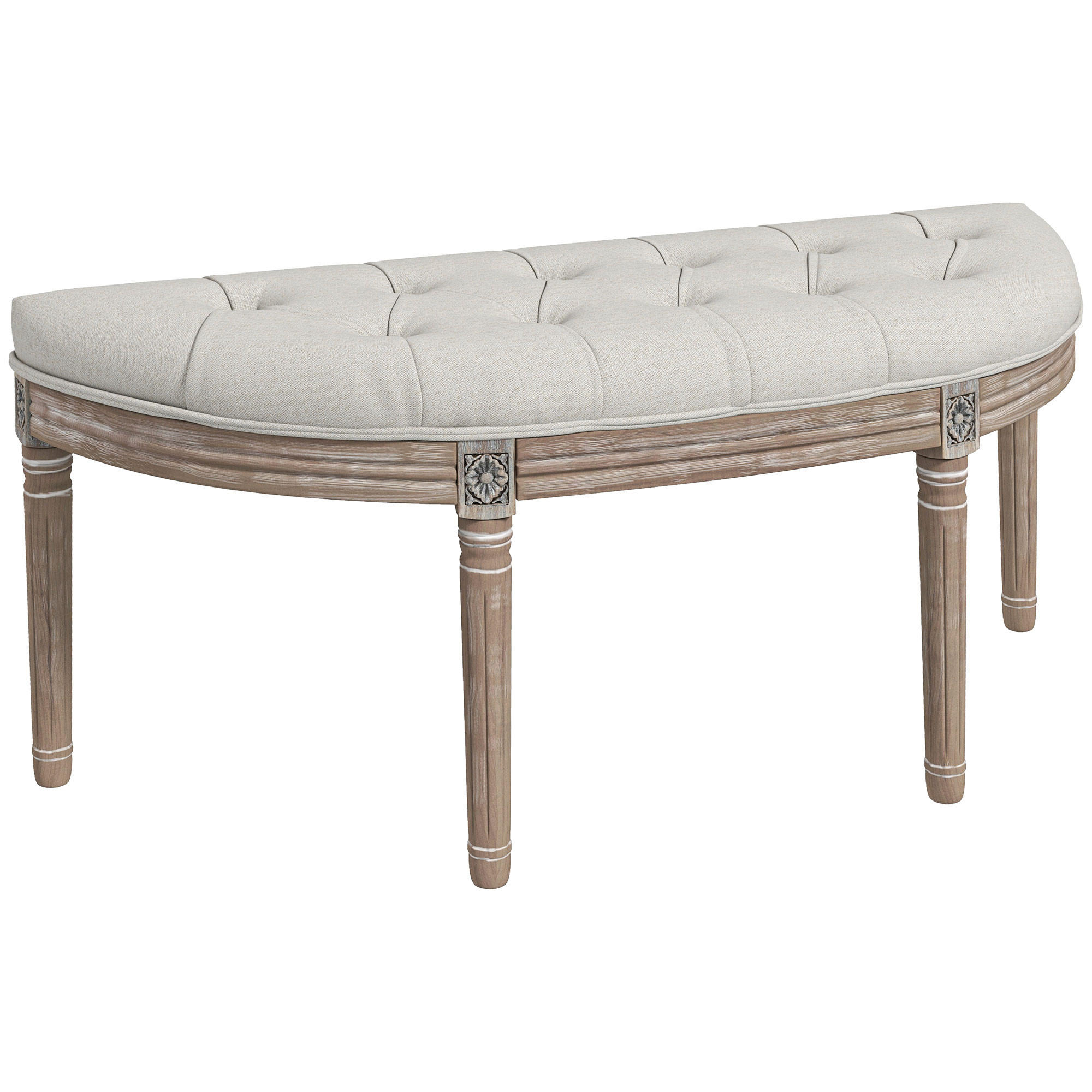SITZBANK Creme 110/44/49 cm - Creme, Holz (44/49/110cm) - PANGIVO