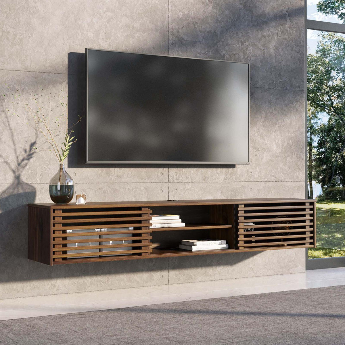 LOWBOARD RIAN Kastanie - Kastanienfarben, Holz (175/30/34cm) - IDIMEX