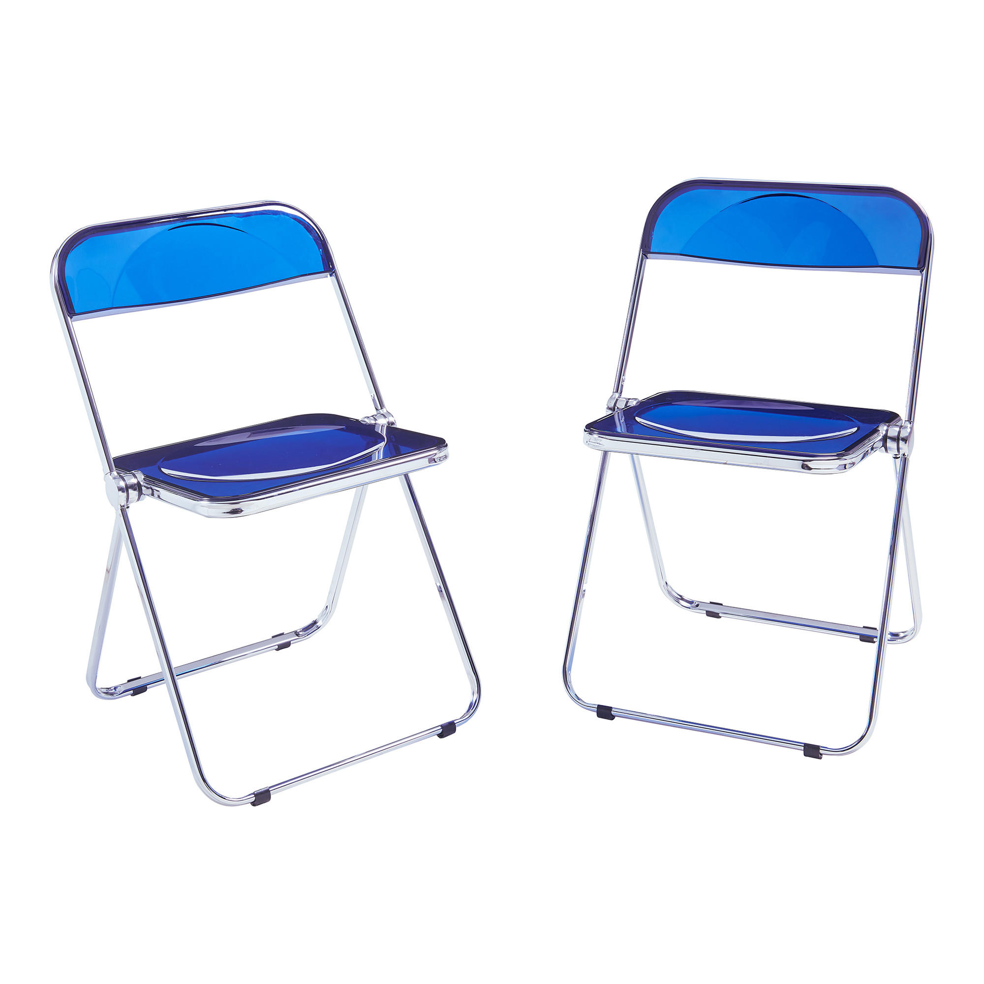 KLAPPSTUHL-SET Pornainen 2 TLG. - Dunkelblau, Kunststoff/Metall (46/74/47cm) - [en.casa]