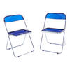 KLAPPSTUHL-SET Pornainen 2 TLG. - Dunkelblau, Kunststoff/Metall (46/74/47cm) - [en.casa]