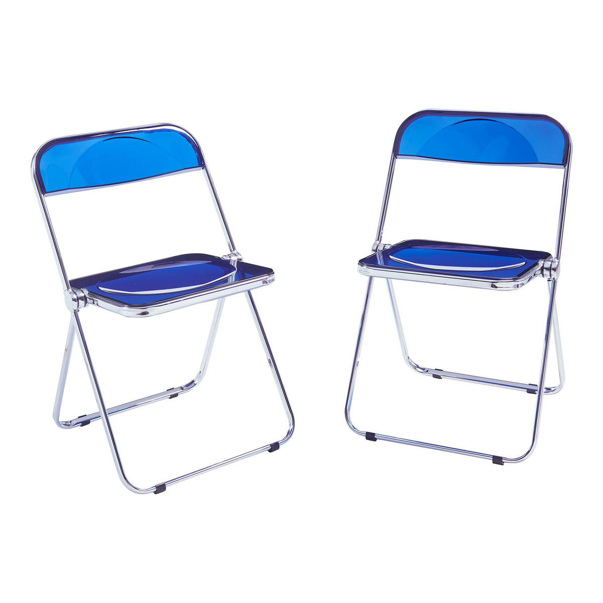 KLAPPSTUHL-SET Pornainen 2 TLG. - Dunkelblau, Kunststoff/Metall (46/74/47cm) - [en.casa]