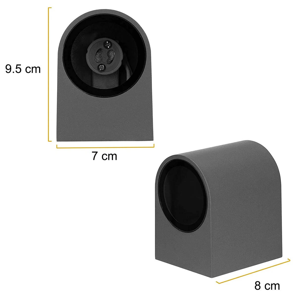 AUSSENWANDLEUCHTEE Schwarz GU10 AUßENWANDLEUCHTEE Schwarz - Schwarz, Kunststoff (9.5/8/7cm) - CGC Europe