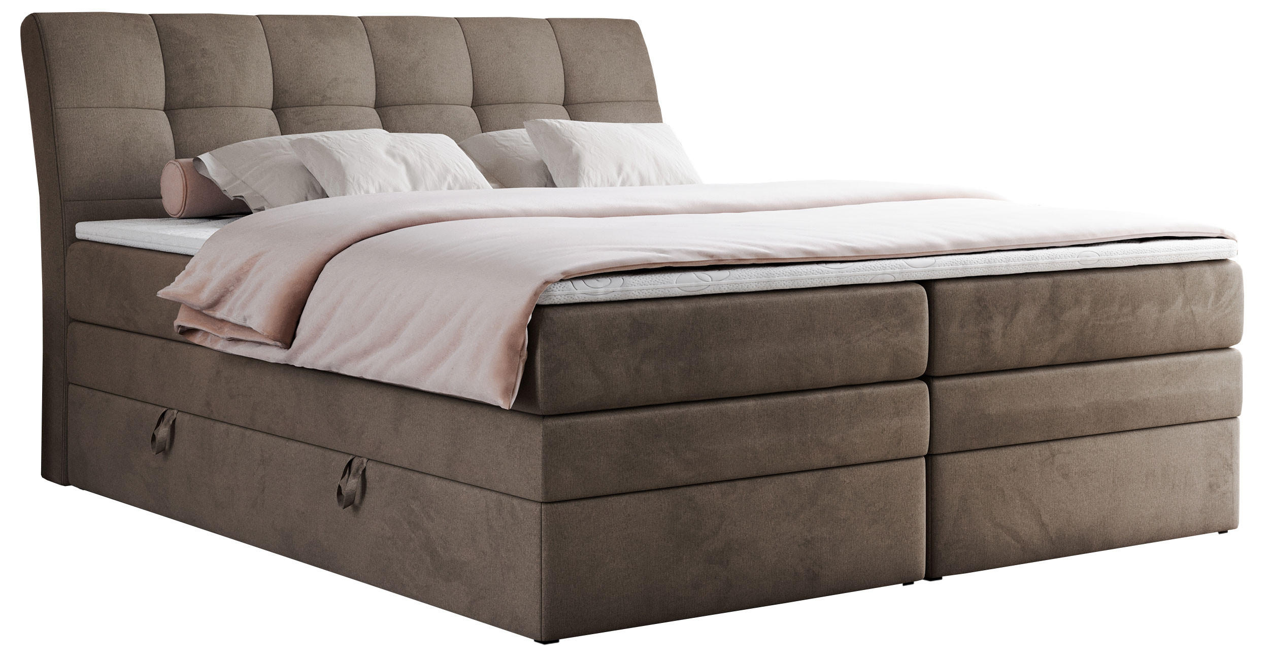 BOXSPRINGBETT GOLD-10 KING 140/200 Braun Velvet - H3 - Braun, Holz/Textil (140/200cm) - MKS